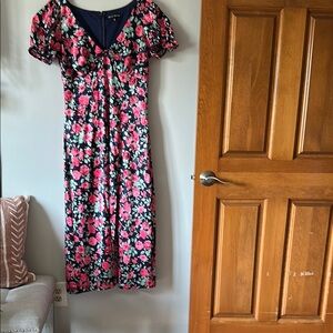 Crystal Doll Red and Blue Puff Sleeve Sundress